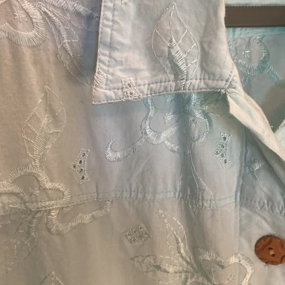 Tudor Court Size L Robins egg blue  shirt long sleeves - Picture 3 of 9